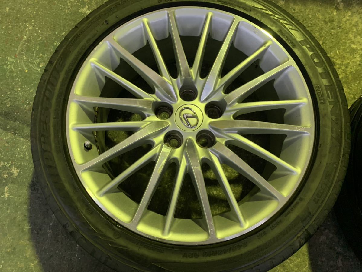 レクサス LS 純正 19インチ/8J+35 5H/120 中古/4本 シルバー 