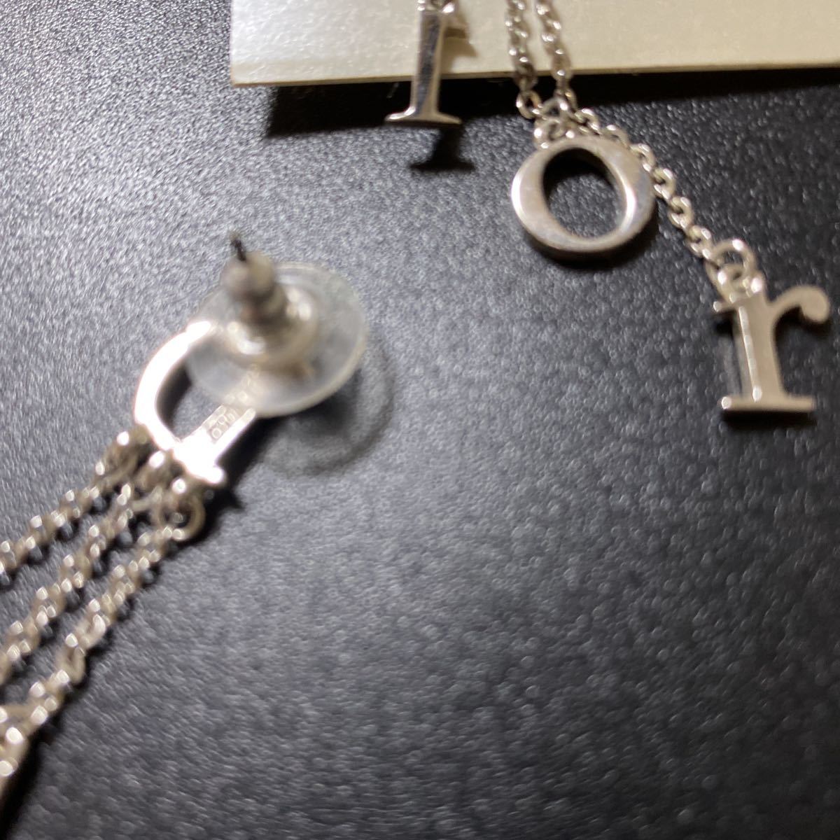 Christian Dior クリスチャン・ディオール ロングピアス シルバー 美品 