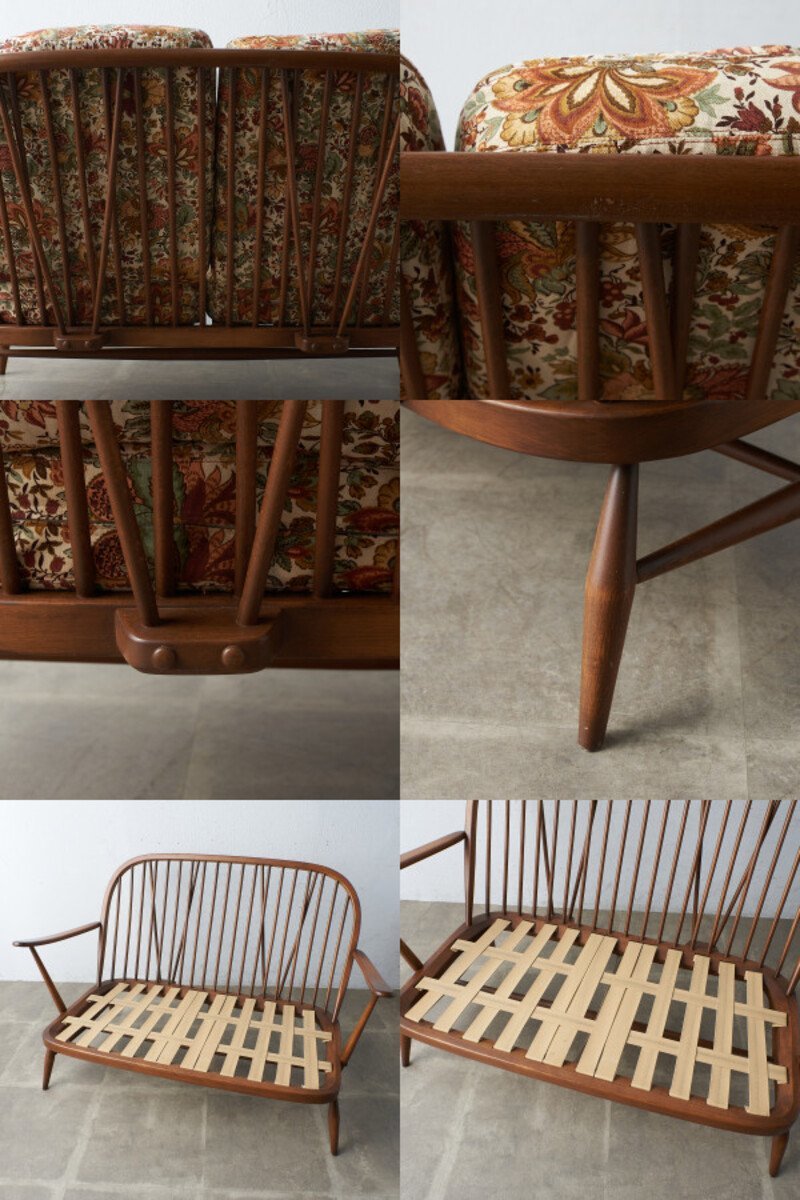 IZ53513C☆英国 アーコール ERCOL オールドコロニアル 2人掛けソファ 
