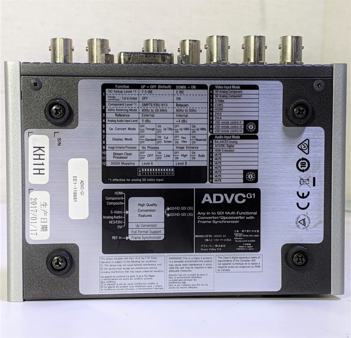□Grass Valley ADVC G1 グラスバレー HDMI DVI RGB コンポーネント to