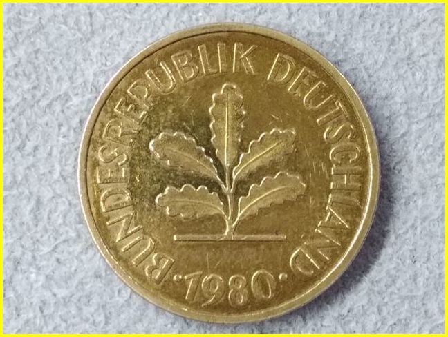 ドイツ 5ペニヒ 硬貨/1980年】 5ペニヒ 旧硬貨 /西ドイツ/コイン/古銭