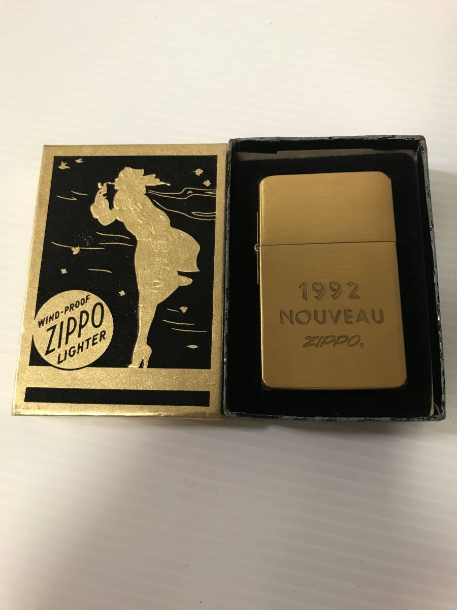 Zippo 1932レプリカ 1992 NOUVEAU ヌーボー ゴールド ① ジッポー 