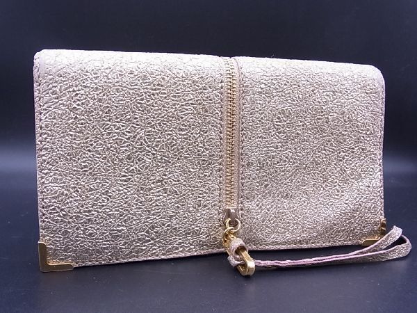 1円 Chloe クロエ ゴースト レザー ゴールド金具 二つ折り 長財布