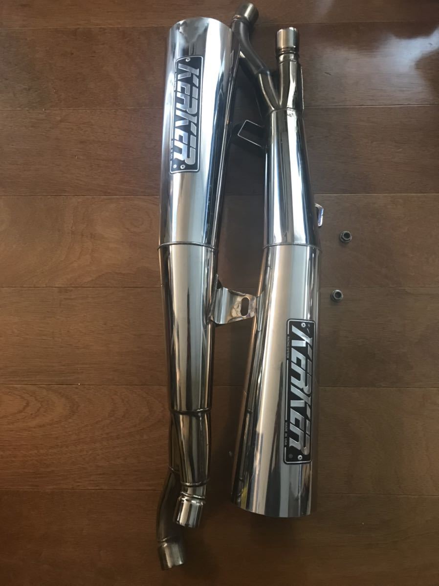 V max1200 用KERKERメガホンステンレススリップオンマフラー  
