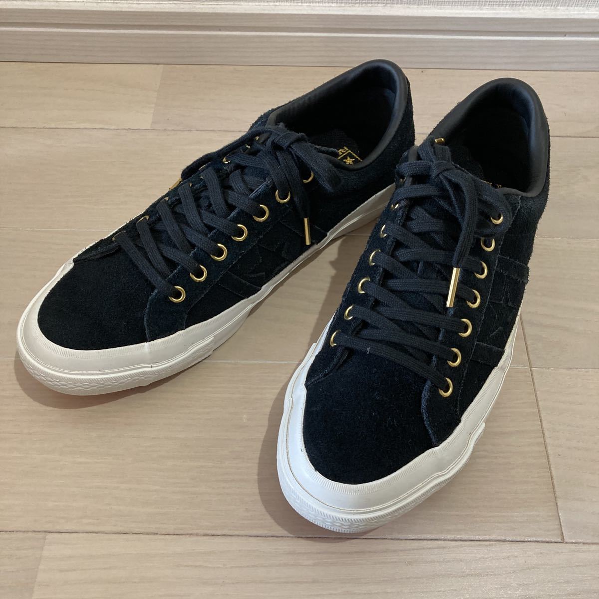 美品 CONVERSE コンバース star & bars スエード ブラック 27cm コラボ 