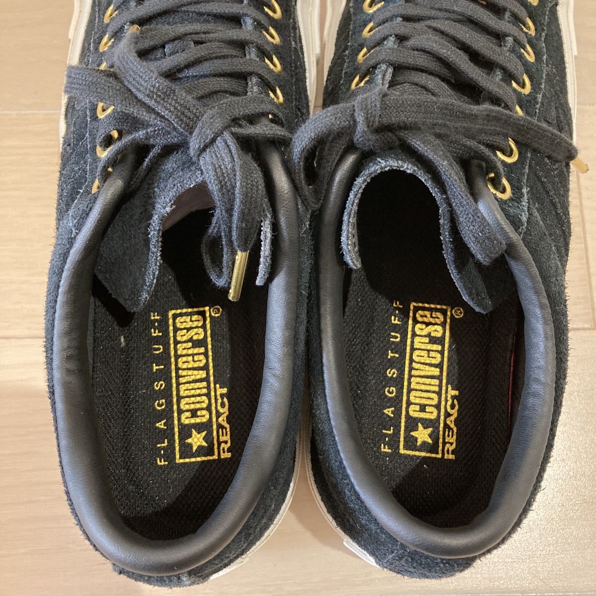美品 CONVERSE コンバース star & bars スエード ブラック 27cm コラボ 