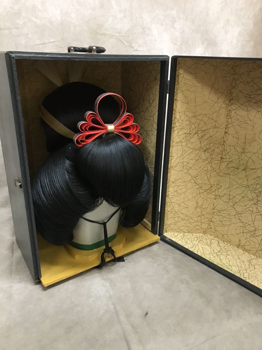 今西、前われ、Ｌサイズ.中古舞踊かつら、日本髪かつら、大衆演劇かつら、ケース付き かつら カツラ 日本髪 時代劇 大衆演劇 日本舞踊 花嫁 ケース付き 役者