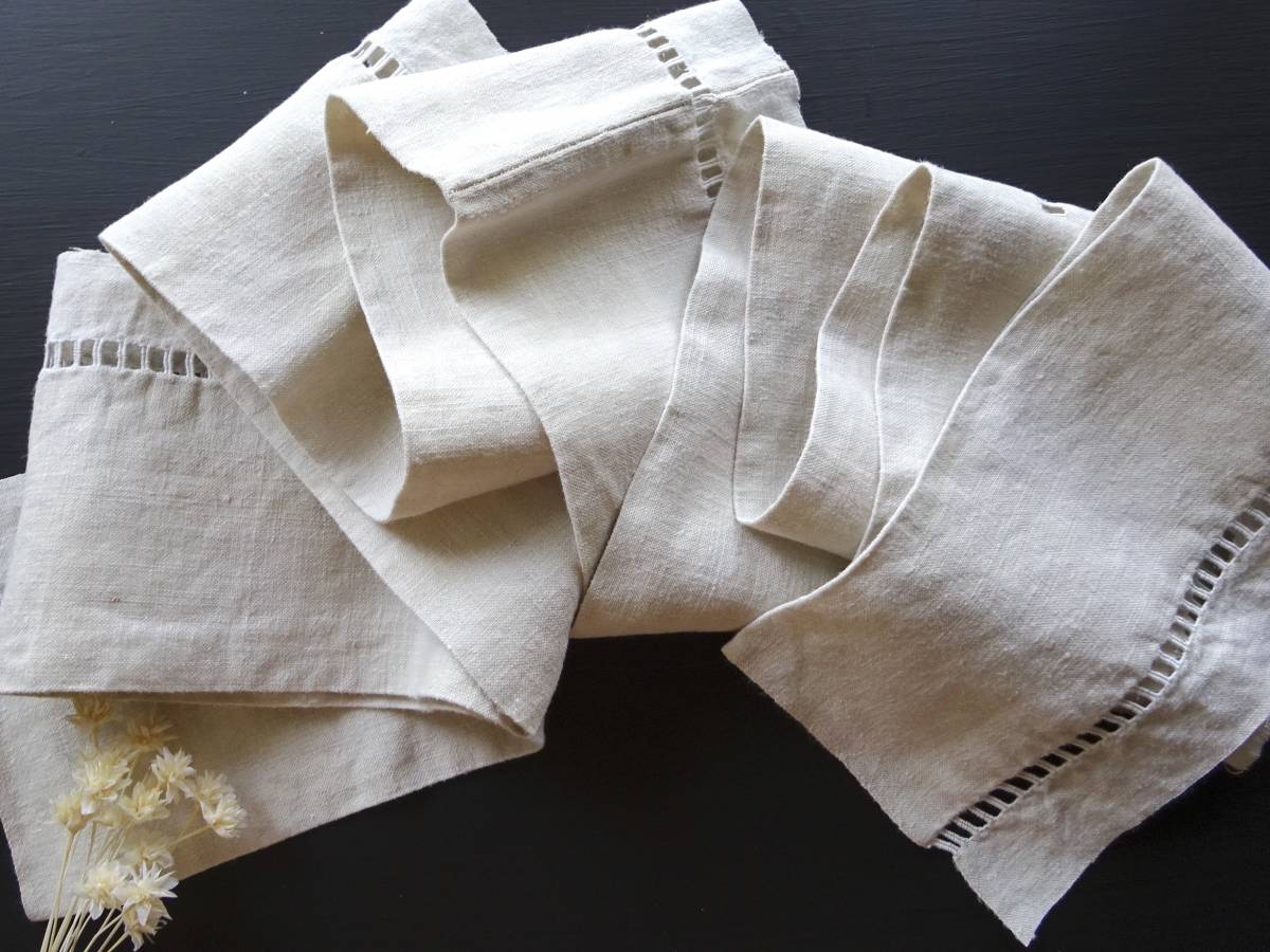 ドロンワーク 生成り刺繍 お手仕事 リネンクロス 【公式通販】