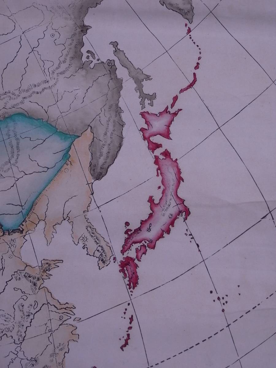古地図 明治9年出版 萬國地誌略暗射圖 亜細亜之部 三宅秀一編輯 掛軸 中国 日本 朝鮮 露西亜 印度 千島列島 樺太他 東南亜細亜他 Www Indianobserver Com