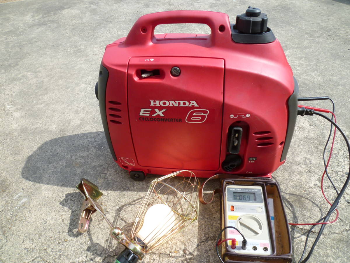 ホンダ Honda EX6 ポータブル発電機 赤 防災用 非常用として動作品 発電機