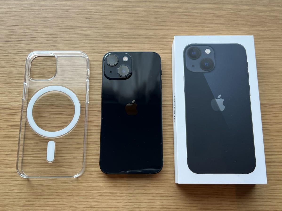極上美品★iPhone13 mini 256GB ミッドナイト　SIMフリー　おまけ純正クリアーケース付き 0 iPhone mini ブラック 美品iPhone 純正バッテリー交換後未