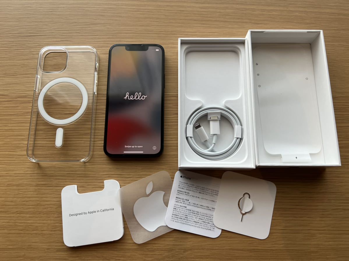 極上美品★iPhone13 mini 256GB ミッドナイト　SIMフリー　おまけ純正クリアーケース付き 0 iPhone mini ブラック 美品iPhone 純正バッテリー交換後未