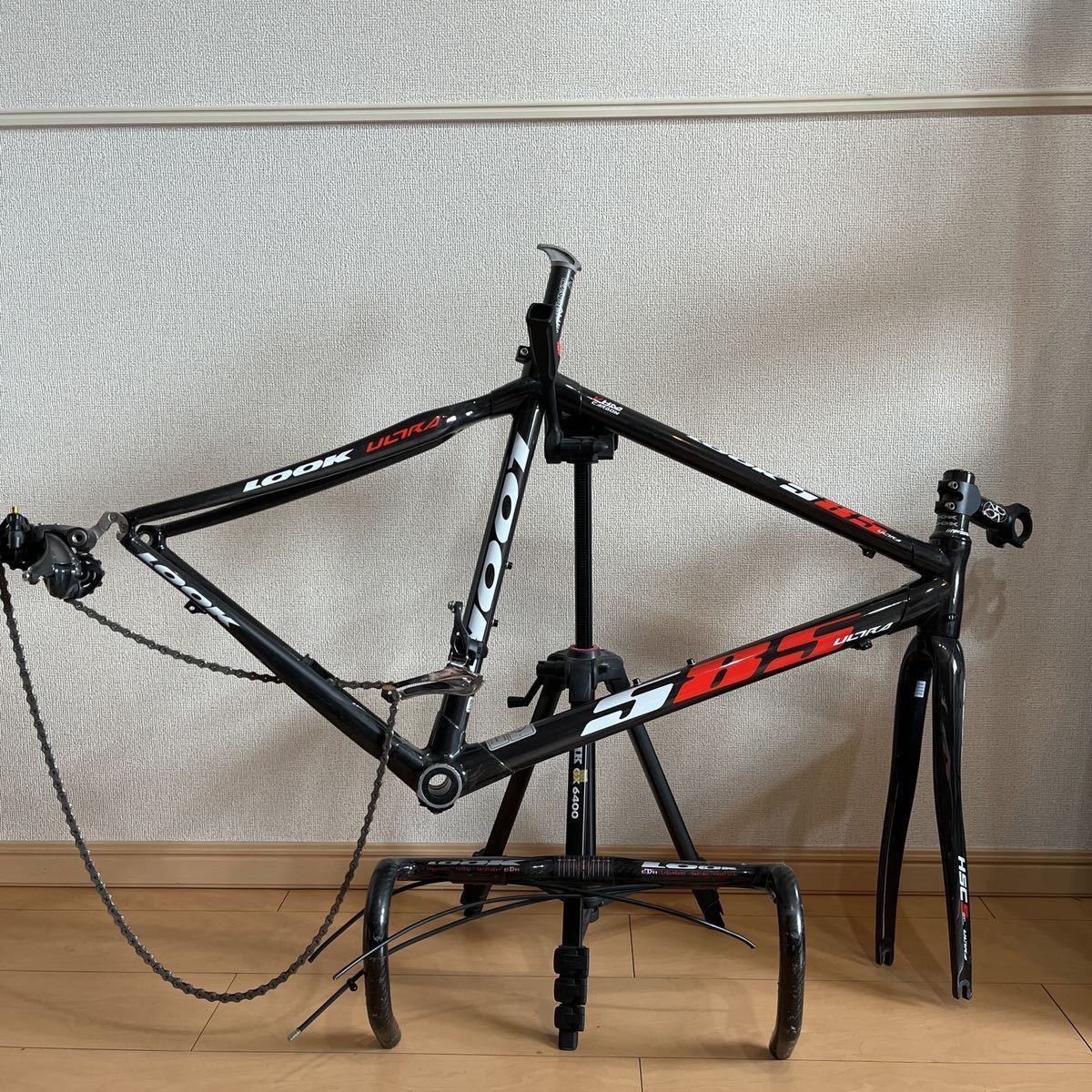 LOOK 585ultra xs フレームのみ Look 585 ultra フレーム XS 純正ステム ハンドル付属 パーツ スポーツ