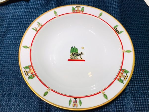ktc04▽CARTIER カルティエ 食器 陶器製 プレート お皿 深皿 6枚セット