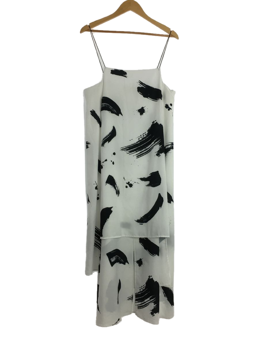 AMERI◆キャミワンピース/M/ポリエステル/WHT/総柄/20SS/MEDI INK LAYERED DRESS