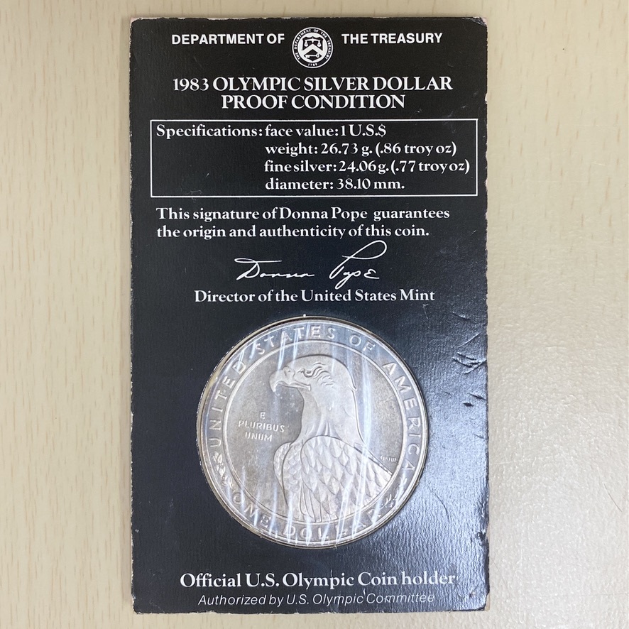 1円〜 ロサンゼルスオリンピック 銀貨 1ドル イーグルコイン 1983年