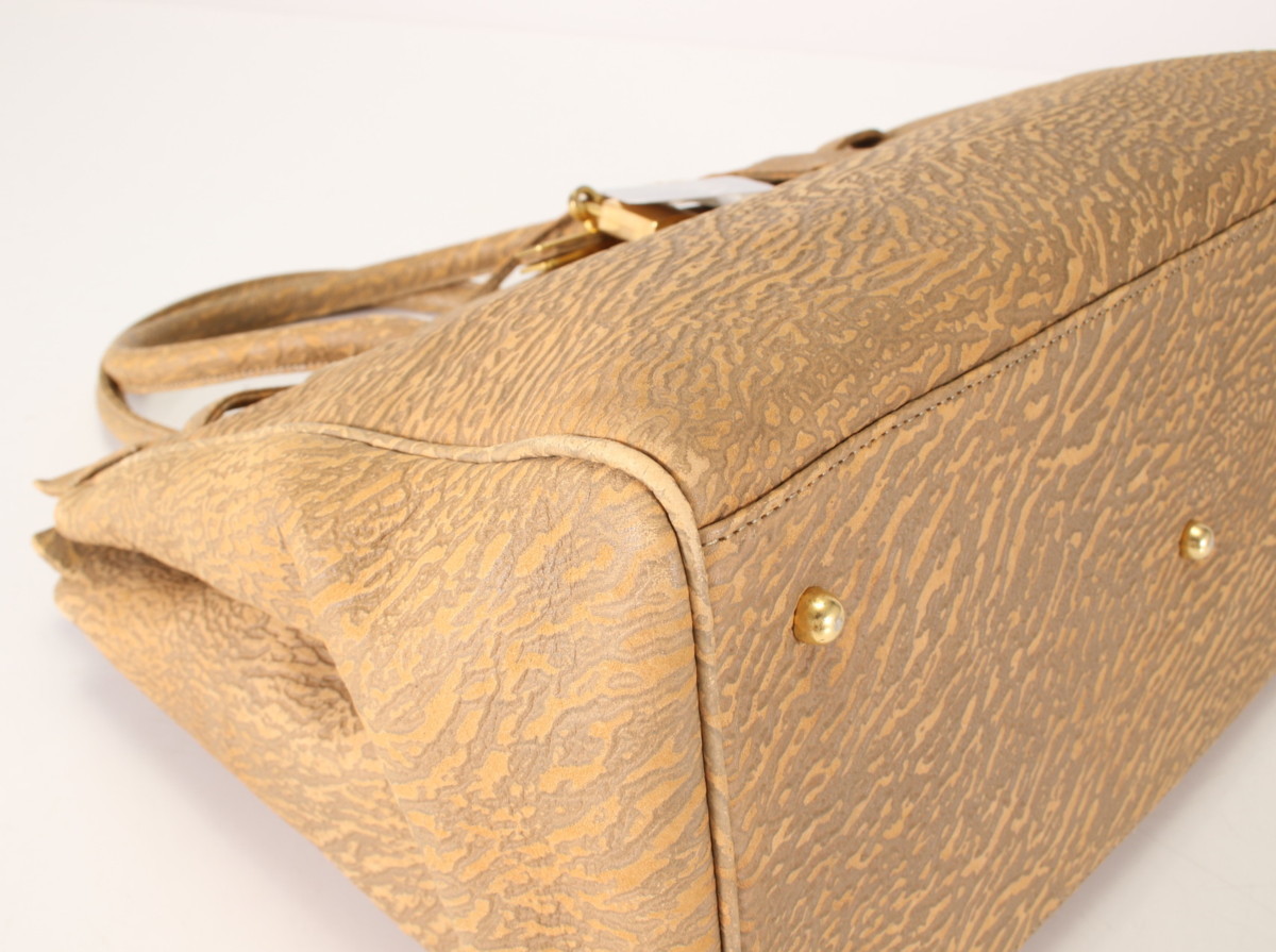1円 OSLO.LOISIR オーストリッチ ハンドバッグ グレー BK706