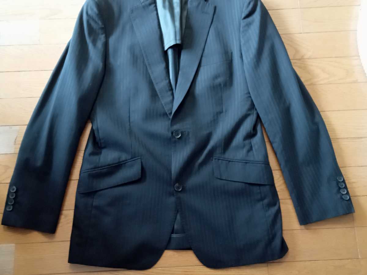 美品 ティノラス TENORAS ブルー ストライプ 3ピース MEN'S TENORAS ティノラス スリーピース 3ピース 3P ストライプ 2つ