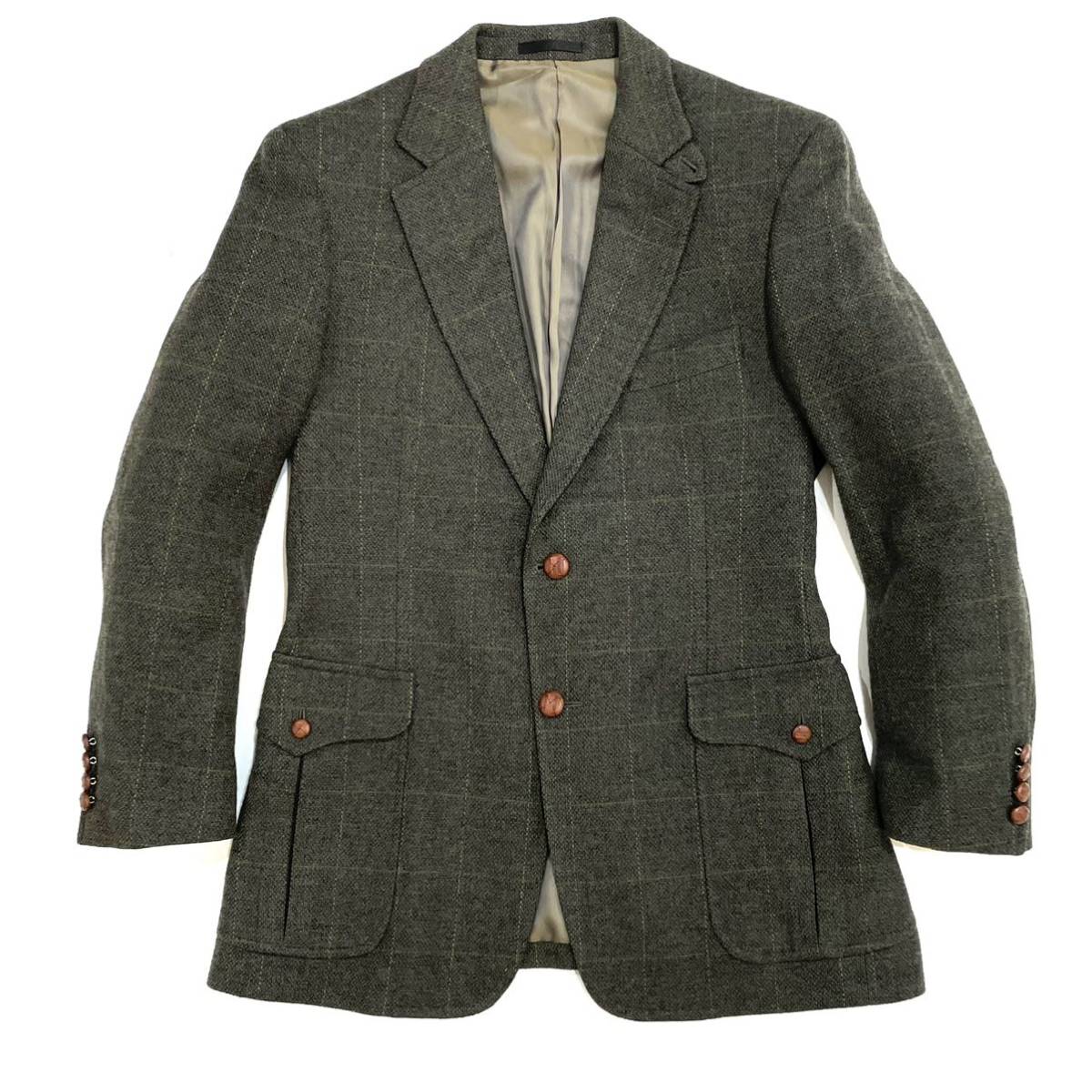 極美品!!三陽商会!BURBERRY バーバリー ロンドン カシミヤ混 ツイード