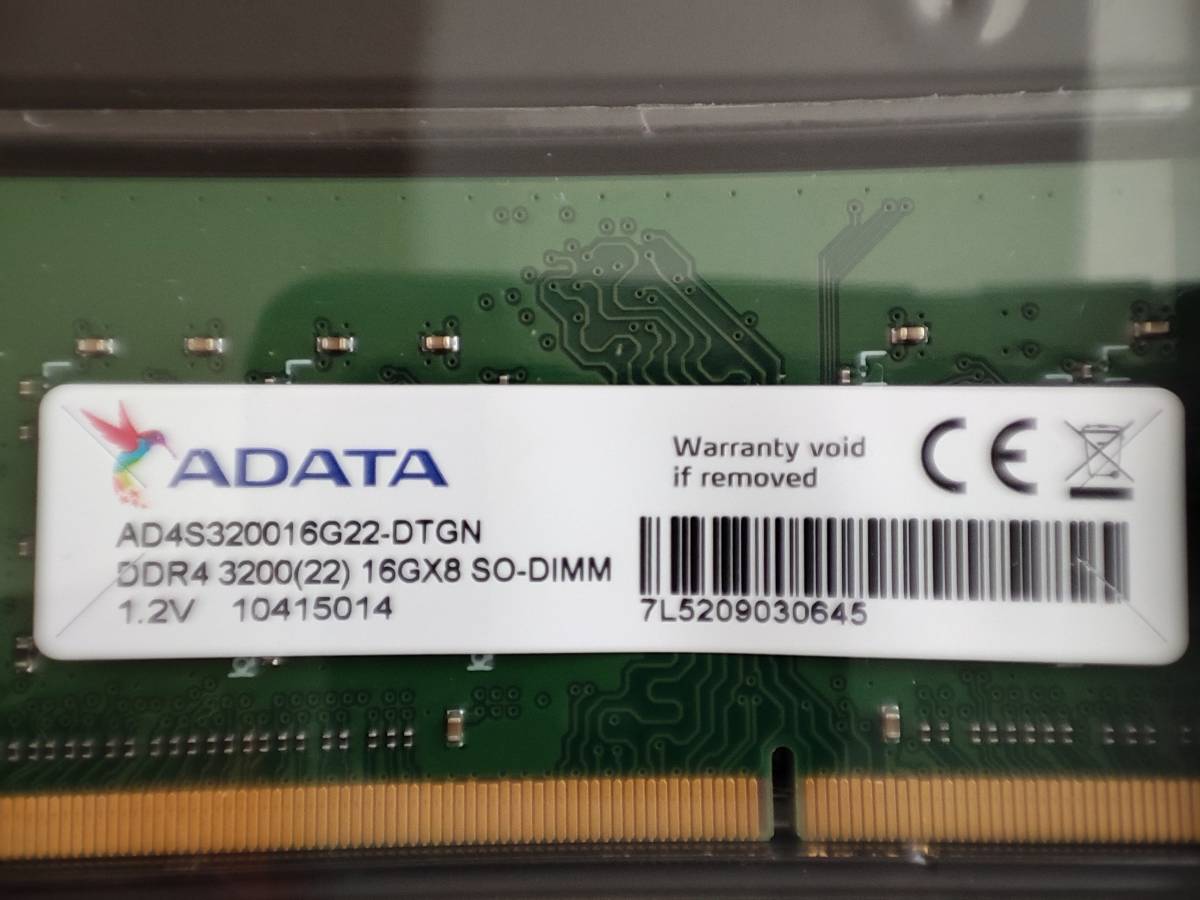 ADATA DDR4 増設メモリ DDR4-3200 ノート用 PC4-25600 260PIN 0 16GB AD4S320016G22-DTGN 8GB | PC4-3200 ノート用メモリ 8GB×2枚 AD4S320016G22