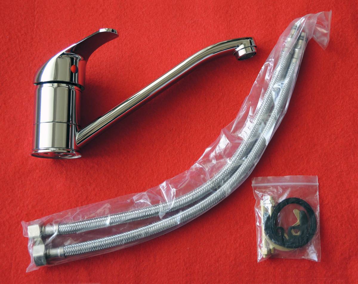 100%新品 キッチン用シングルレバー混合栓 シンプルタイプ 長さ21cm&times;高さ12cm 取付穴32 35mm 専用ホース2本＆取付金具付(キッチン蛇口、水栓)｜売買されたオークション情報、yahooの商品情報をアーカ キッチン