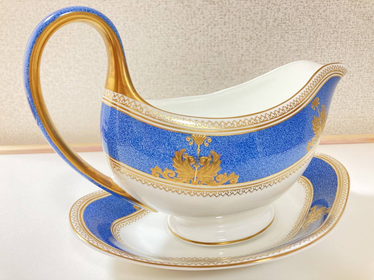 ★高級★ ウェッジウッド WEDGWOOD コロンビア パウダー ブルー COLUMBIA POWDER BLUE ソースボート&ソーサー Gravy Boat & Underplate