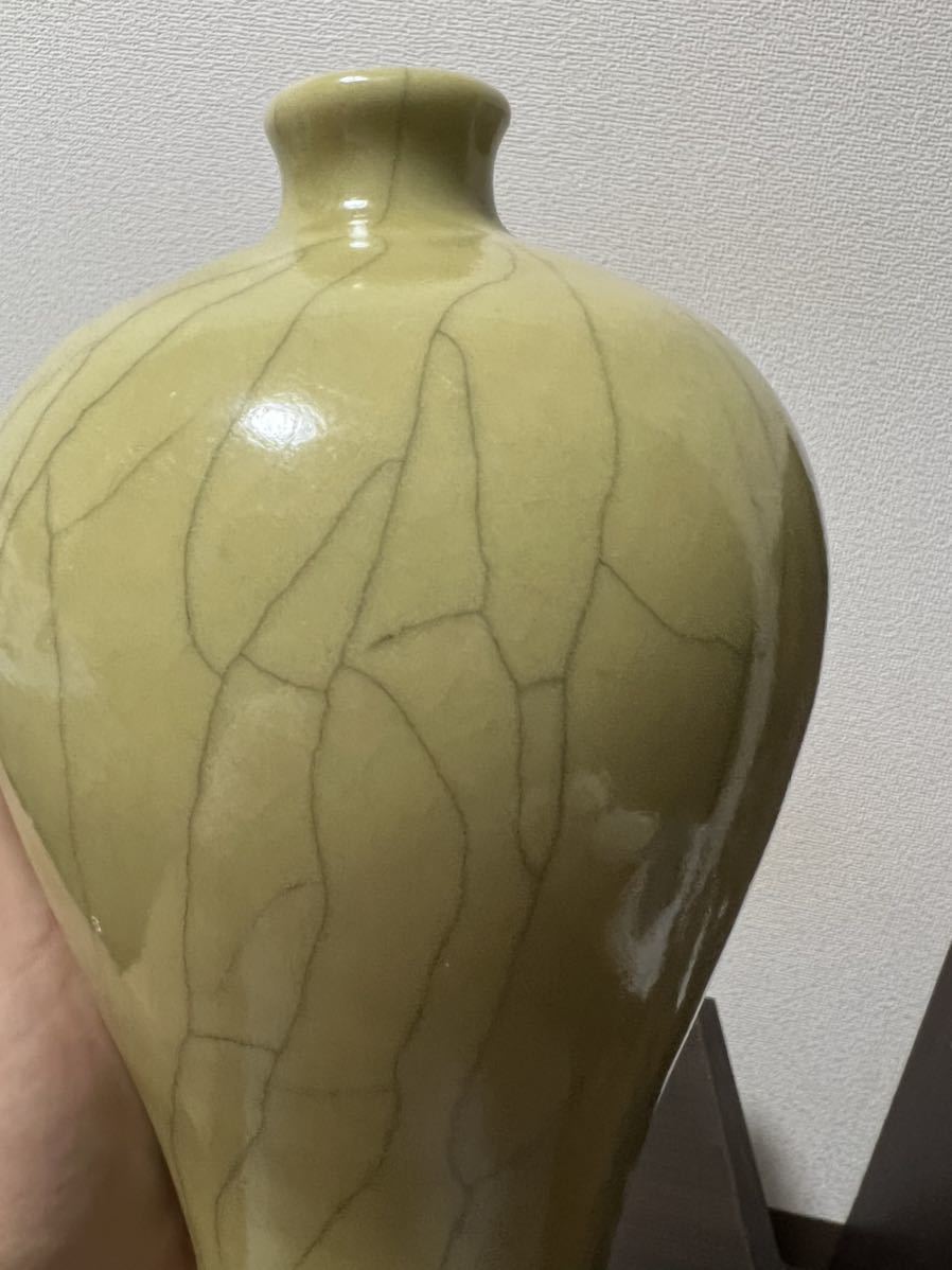 黄色花瓶 古美術 中国美術 骨董品 唐物 古伊万里 景徳鎮 清朝期 清時代