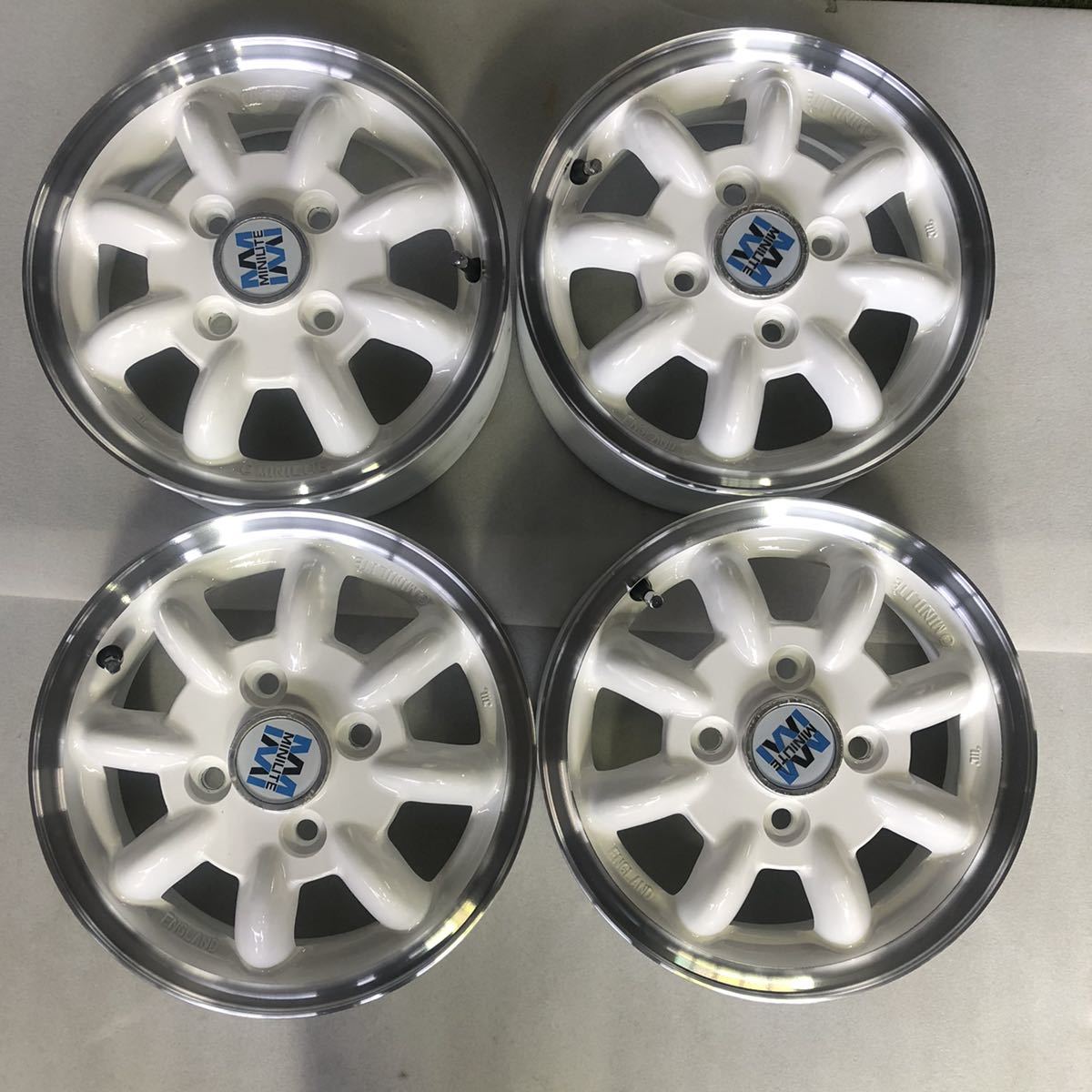 【54560329】★中古美品★程度良好★MINILITE　12×4.00B　ET45　PCD100-4穴　ハブ径59　アルミホイール4本