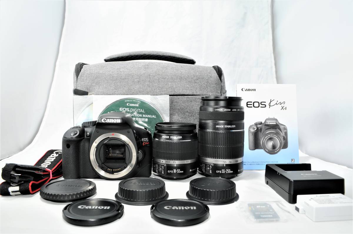 動作確認　Canon EOS kiss X4 レンズキット　シャッター数少なめ Canon EOS Kiss X4 ボディ 撮影可 シャッター回数12574回 一部難あり