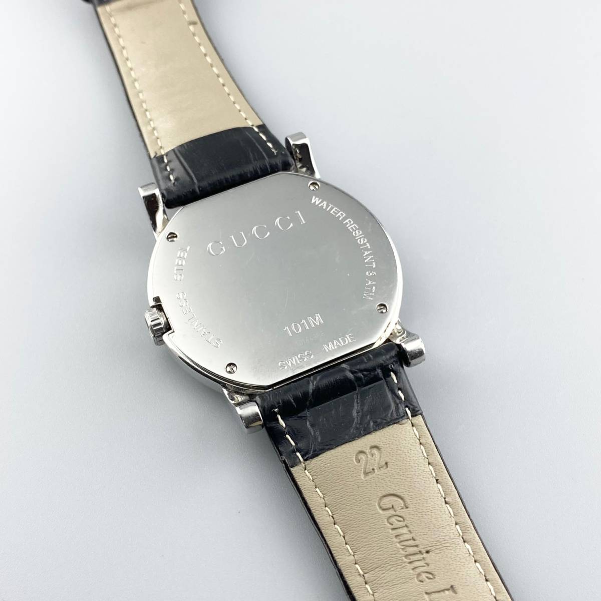1円〜】GUCCI グッチ 腕時計 メンズ 101M Gランドフェイス ブラック