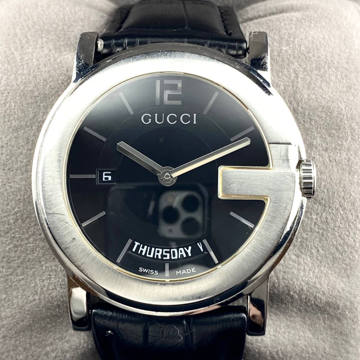 1円〜】GUCCI グッチ 腕時計 メンズ 101M Gランドフェイス ブラック