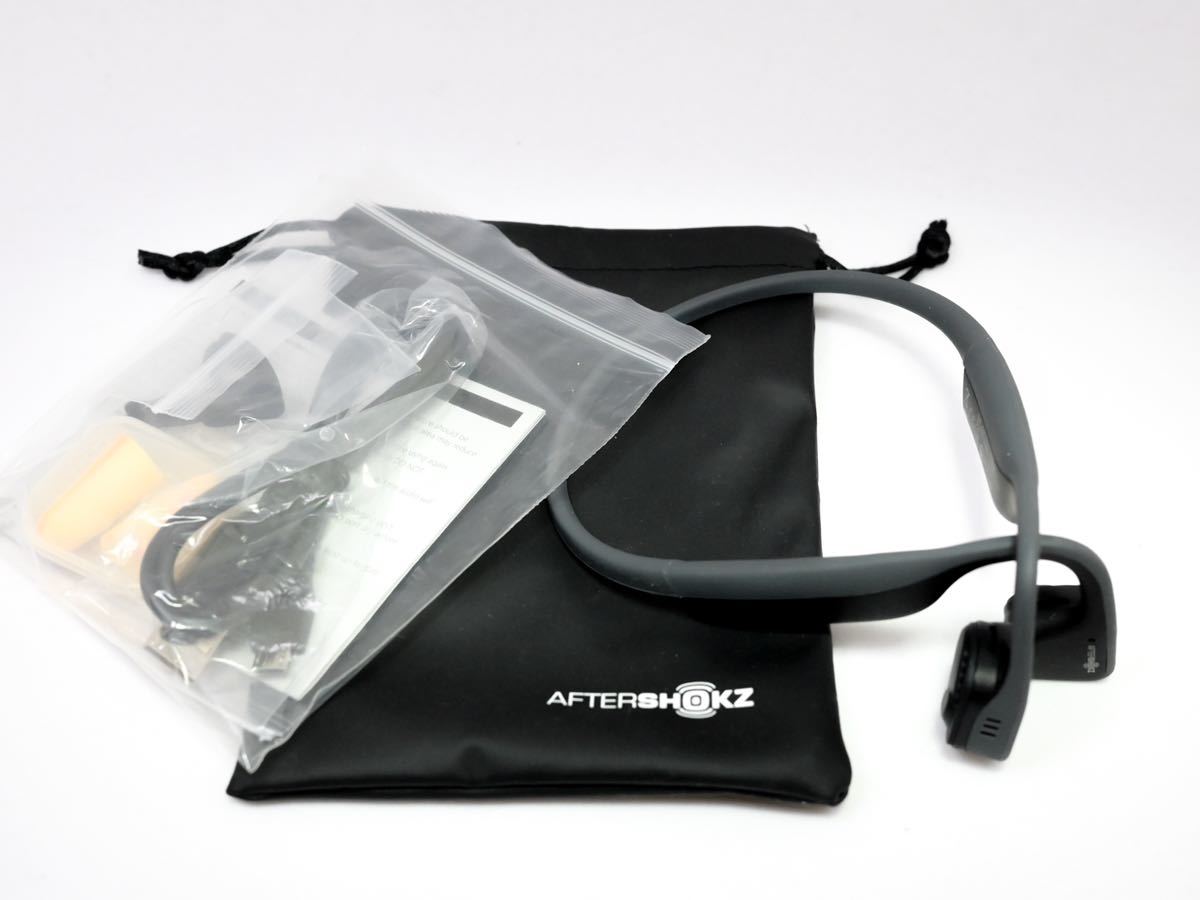 AfterShokz TREKZ TITANIUM 骨伝導ワイヤレスヘッドホン グレー TITANIUM TREKZ AfterShokz スレートグレー ヘッドホン Pro