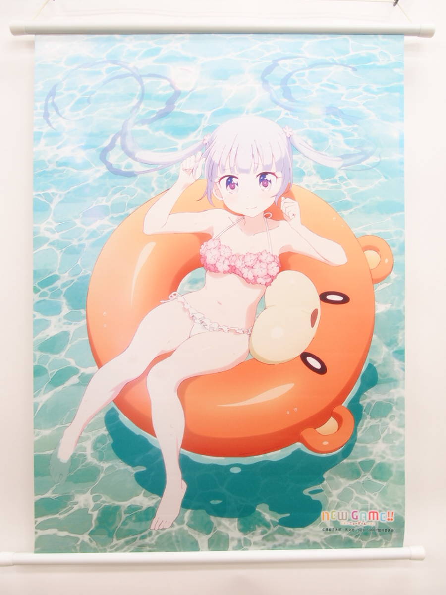 Gj0/NEW GAME!! C93グッズ 涼風青葉 描き下ろしB2タペストリー[巾着袋 