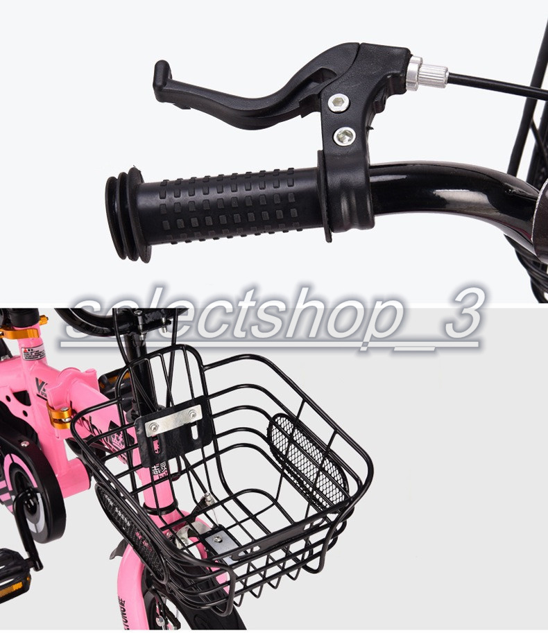 自転車、サイクリング 強くお勧め 子供自転車 キッズバイク ダブルブレーキ 滑り止め 耐磨補助輪付き 折り畳み式 組み立てやすい 誕生日プレゼント 14インチ A207