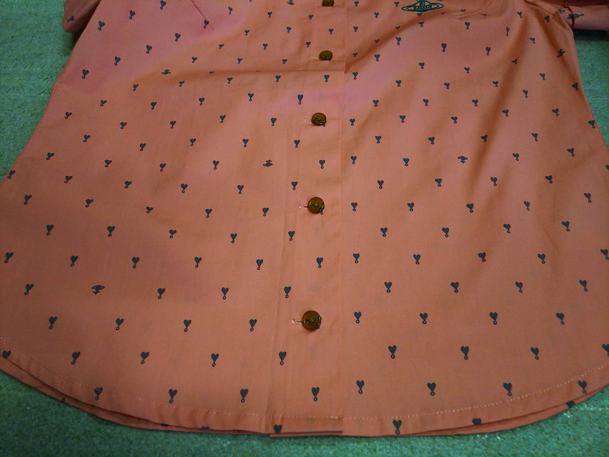 Vivienne Westwood 水玉模様 半袖シャツ 茶色とピンク