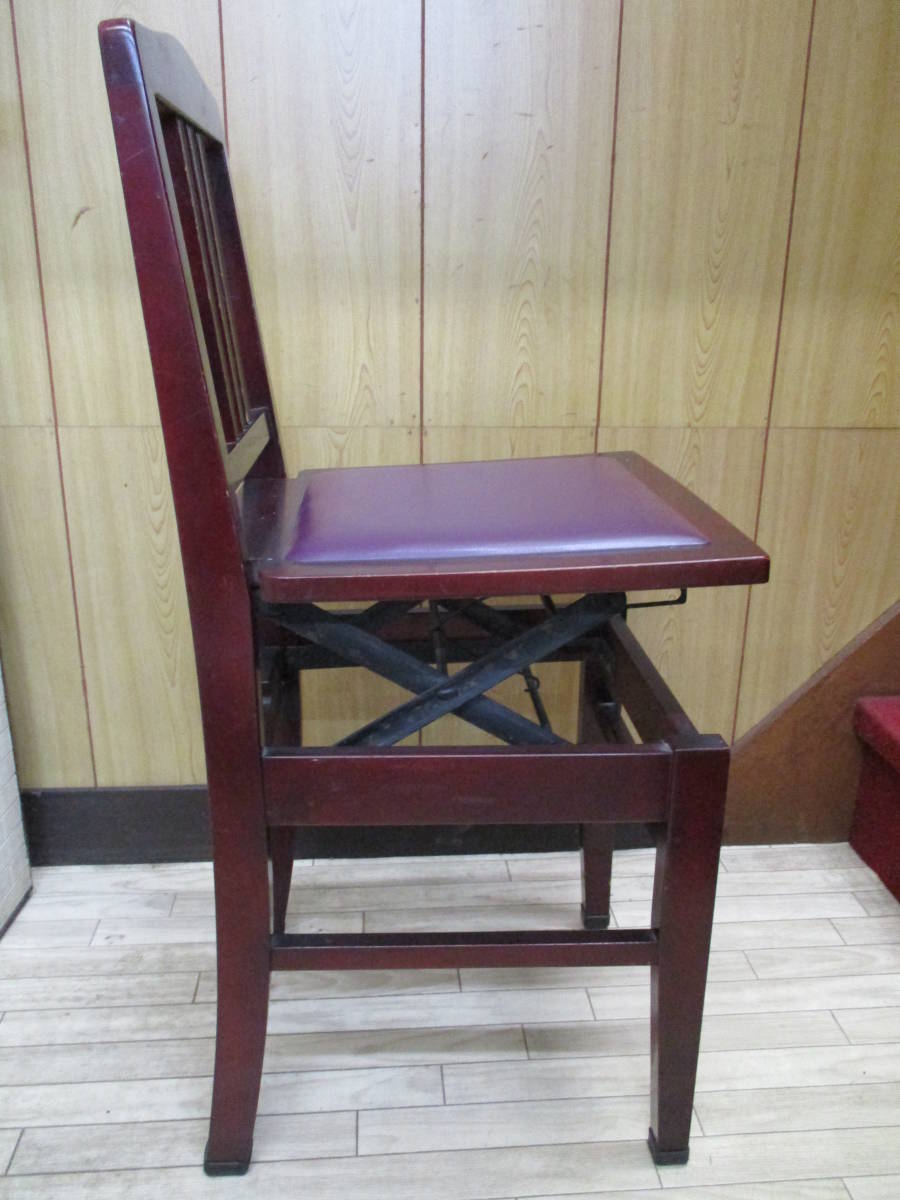 ピアノ用高低自在背もたれ椅子 中古 ピアノ椅子 トムソン椅子 中古