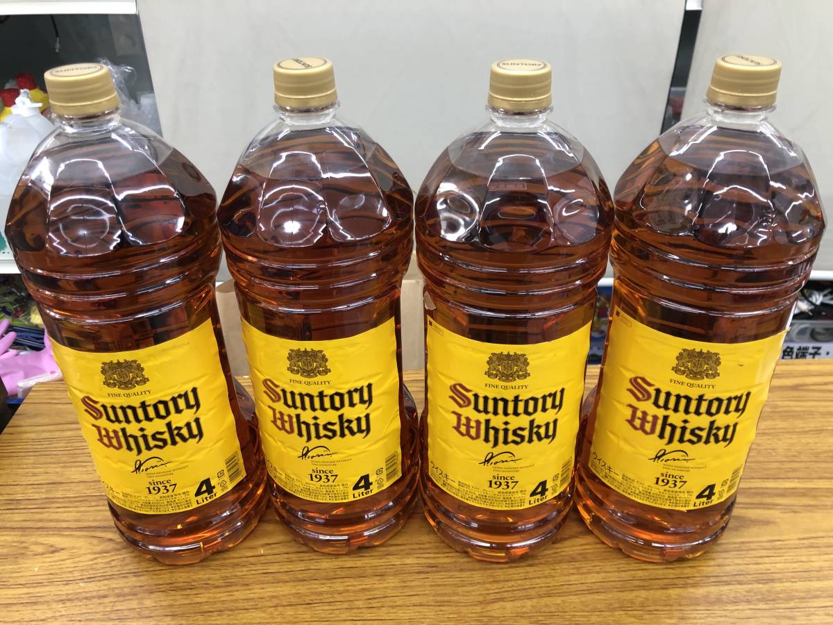 新作入荷，高品質 未開栓 サントリー ウイスキー 角 4L SUNTORY 4本セット