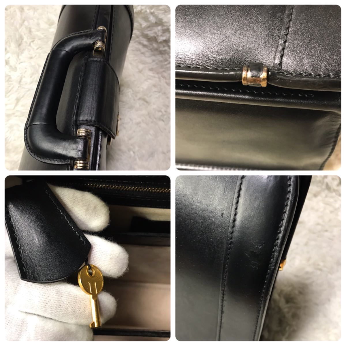 1円〜□土屋鞄 □ダレスバッグ レザー ブラック ビジネスバッグ