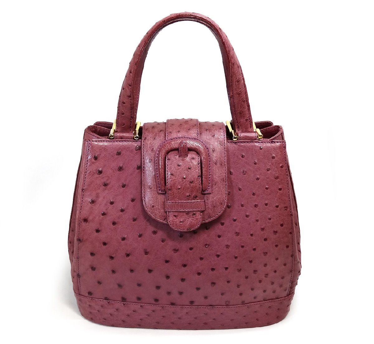 中古 良品 GENUINE OSTRICH/オーストリッチ ハンドバッグ レディース 