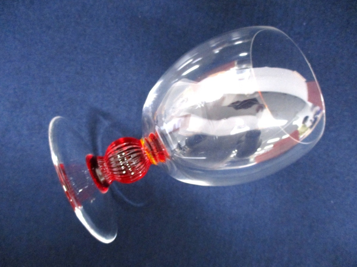 C3849 【未使用品】ムラノガラス -5「ナソン・モレッティ ワイングラス