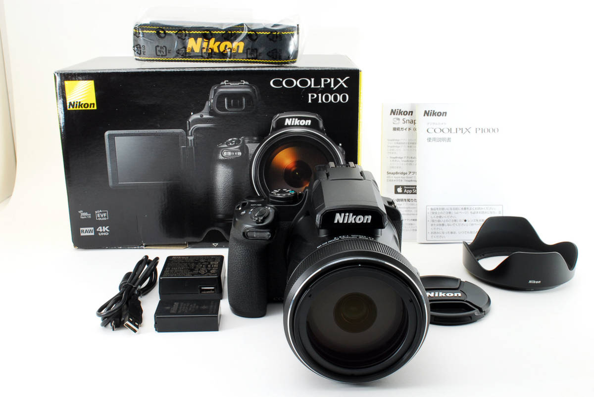  元箱 取扱説明書付 極上品 Nikon ニコン COOLPIX クールピクス P1000 ブラック クールピクス デジタルカメラ 1206(ニコン)｜売買されたオークション情報、yahooの商品情報をアーカイブ公開 - オーク ニコン