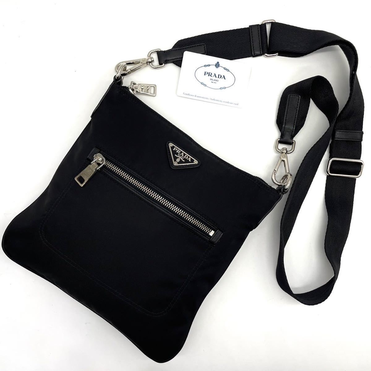 【セール，大得価】 1円 現行に近い 級 PRADA プラダ ショルダーバッグ サコッシュ 斜めかけ 三角プレート リナイロン&times;リナイロン ブラック 黒 メンズ(ショルダーバッグ)｜売買されたオークション情報、yahoo かばん、バッグ