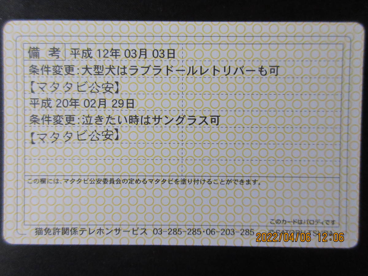 可愛い なめ猫 又吉 ゴールド運転免許証 東京都の質問一覧