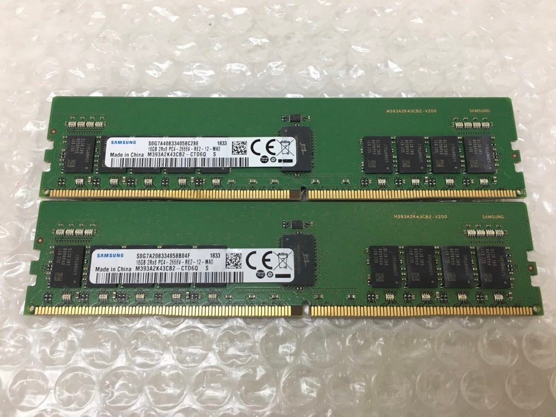 SAMSUNG DDR4-2666 32GB (16GB×2枚) 動作確認済 SAMSUNG DDR4-2666 32GB (16GB×2枚) 動作確認済 Samsung DDR4 2666