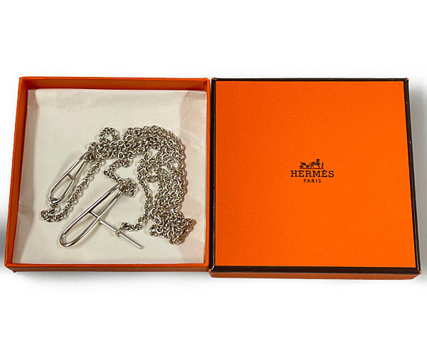 HERMES エルメス AG925 シェーヌダンクル ツイスト ロング ネックレス  