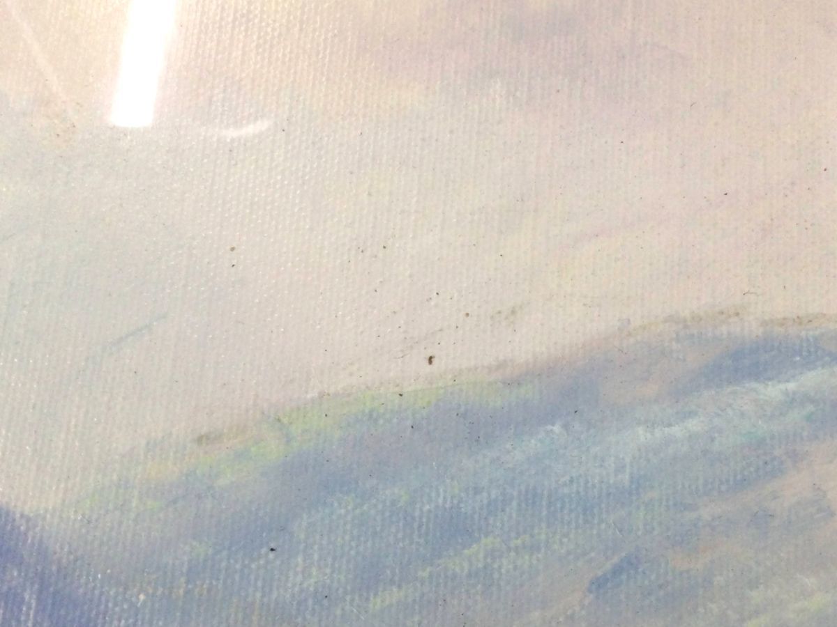 三】油彩 向井潤吉 自筆サイン 美術品 52×45cm 額縁 額装 油絵