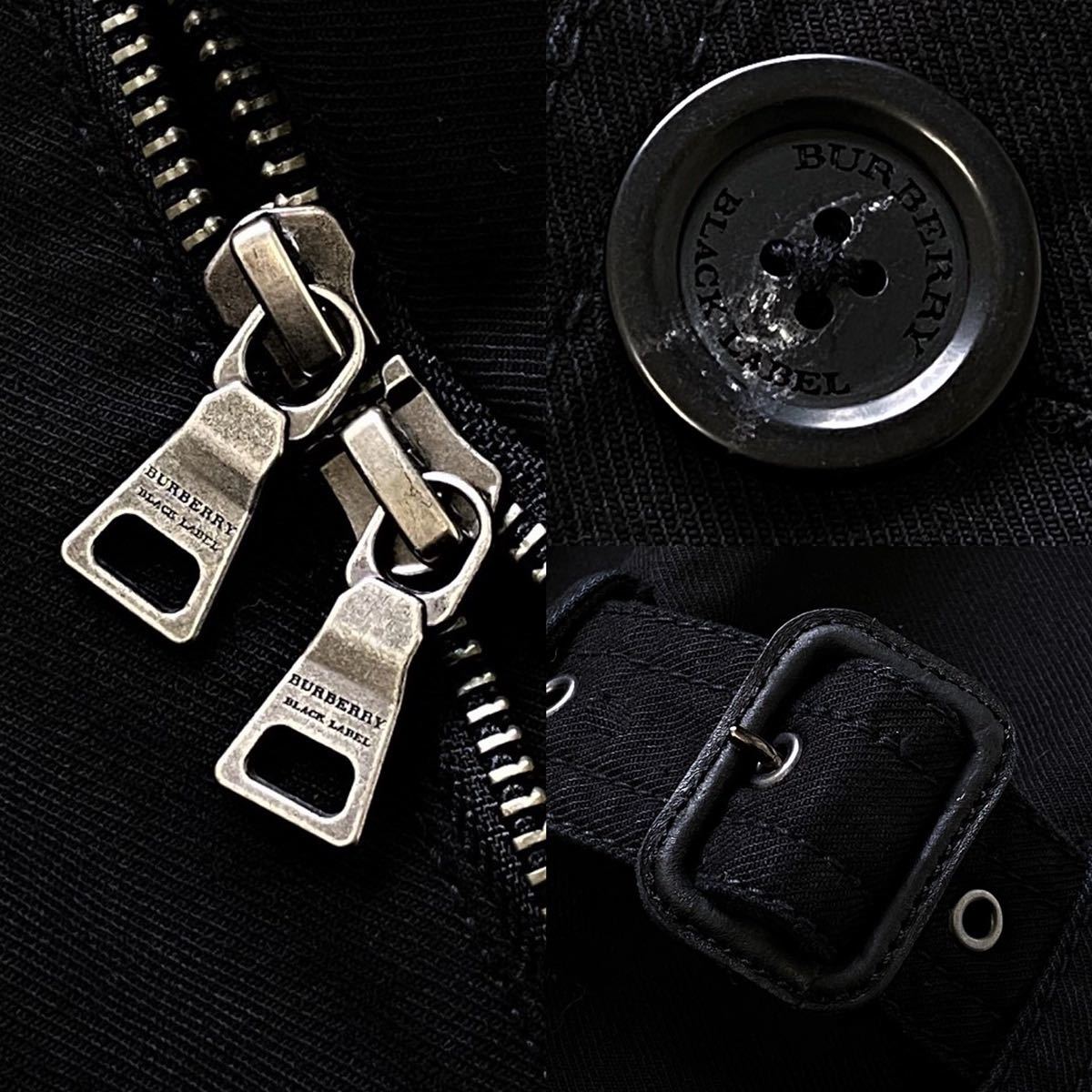 【極美品/M】バーバリー ブラックレーベル フリースジャケット ブルゾン ノバ 極美品 バーバリーブラックレーベル ノバチェック 加工 Wジップ デニム