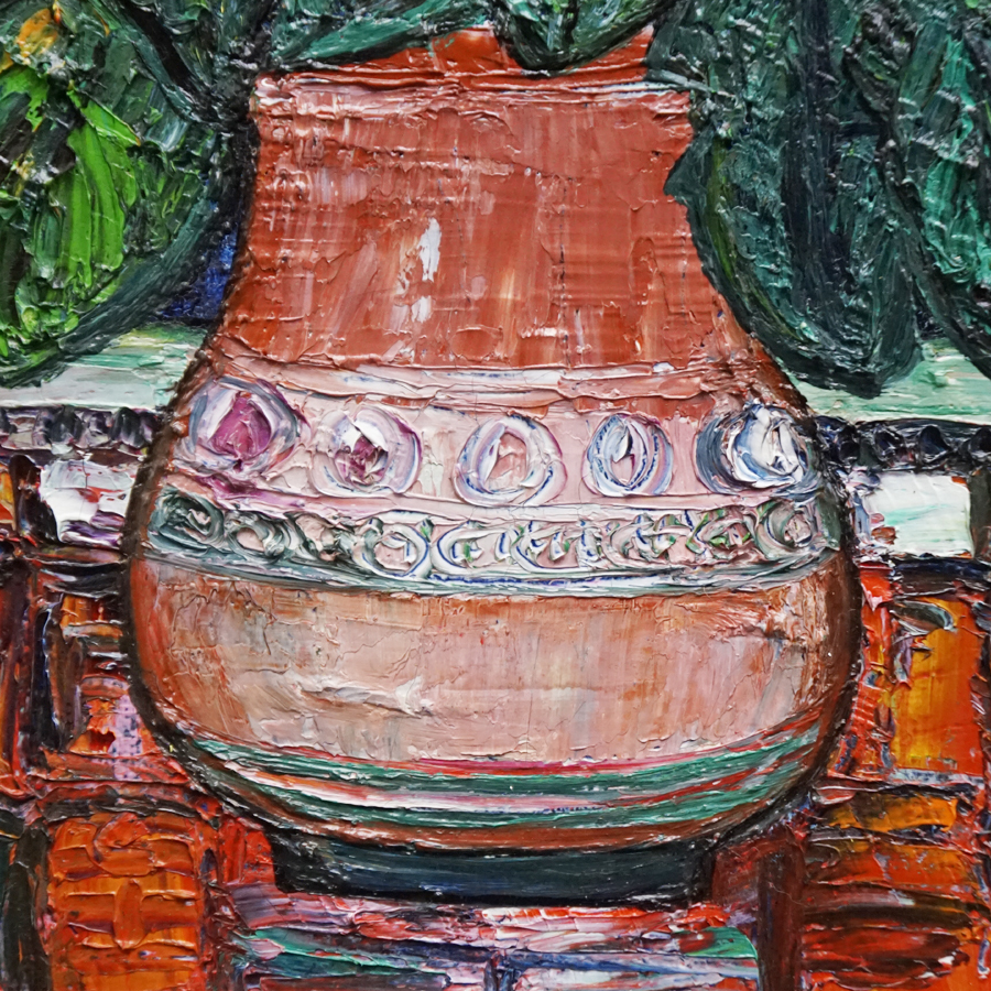絵画 K.TAKAISHI 高石国夫 油絵 油彩 花 花瓶 静物画 洋画 C 高石国夫『ひまわりの花』6号 総理大臣賞 現代美術集団常任委員 油彩
