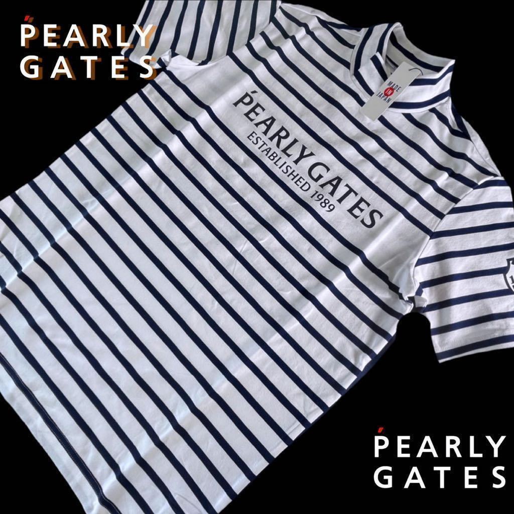 人気定番，SALE 本物 26778216 PEARLY GATESパーリーゲイツ/6 サイズLL 超 最新ベア天竺 ボーダー ハイネック半袖シャツ 日本製 凄くカッコイイ(パーリーゲイツ)｜売買されたオークション情報、yahooの商品情報をア シャツ