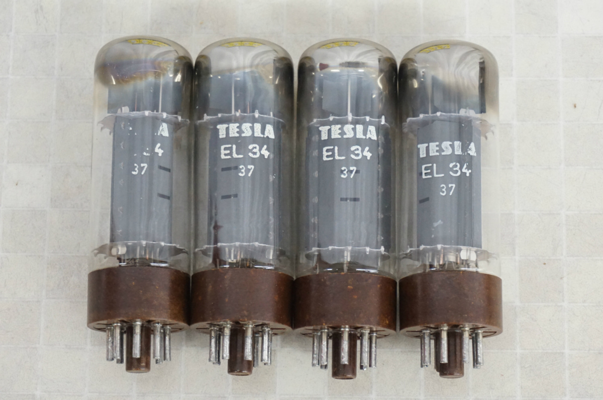 SK] ① 未使用品 TESLA テスラ EL34 真空管 マッチド 4本セット 元箱付き